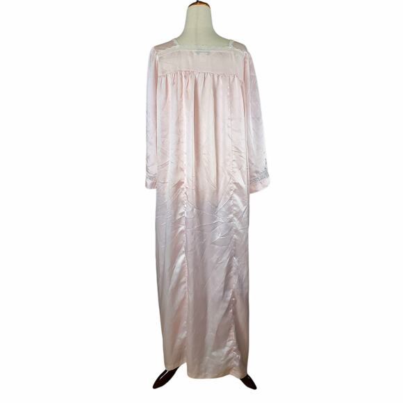 Vintage 80's Christian Dior Pink Lace Detail Coquette Nightgown - Size Large - Picture 4 of 6